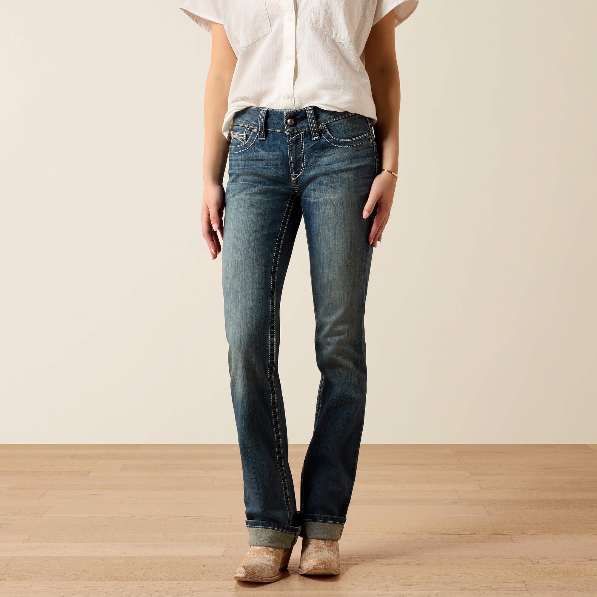 WMS R.E.A.L. Mid Rise Stretch Icon Stackable Straight Leg Jean