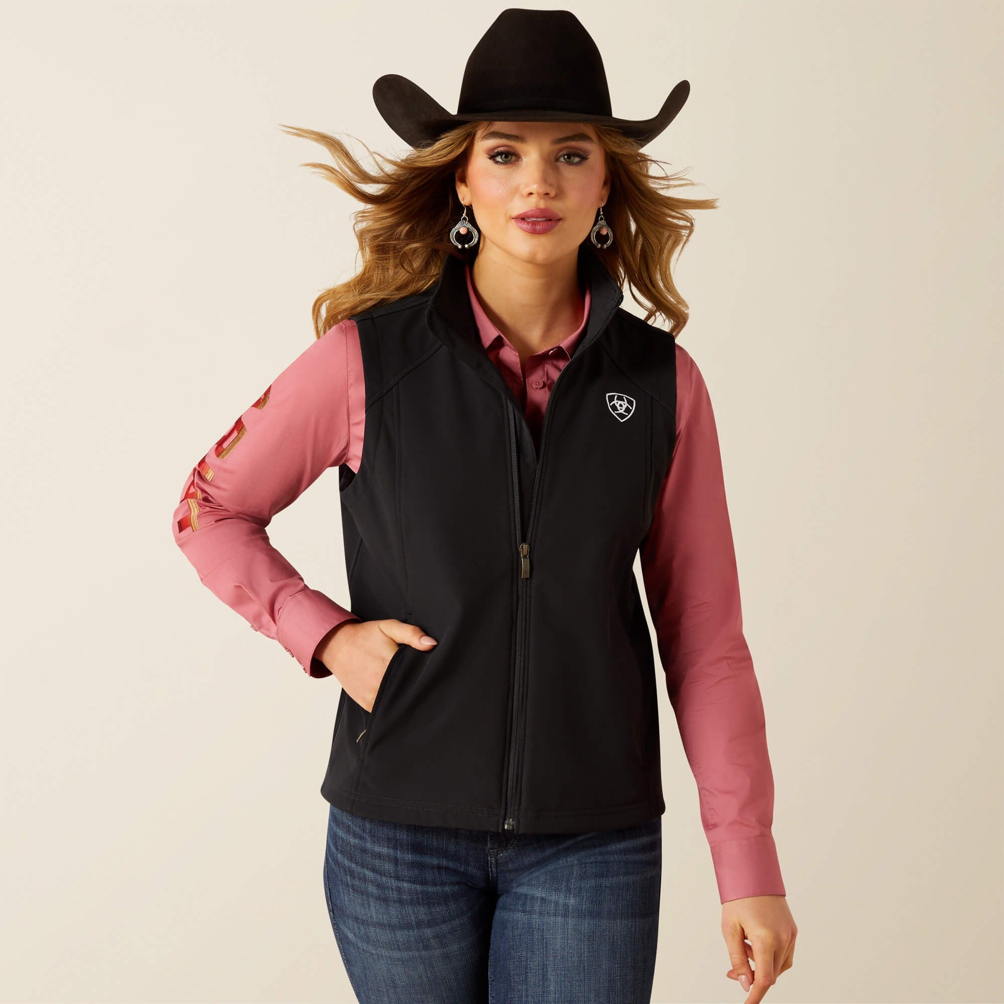 WMS Ariat Logo Softshell Vest